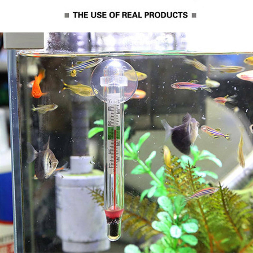 5PCS Aquarium Thermometer Glass Fish Tank Temperature Meter with Suction Cup