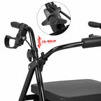 4-Wheel Rollator Walker Folding Mobility Aid with Seat Brakes & Storage Bag for Seniors
