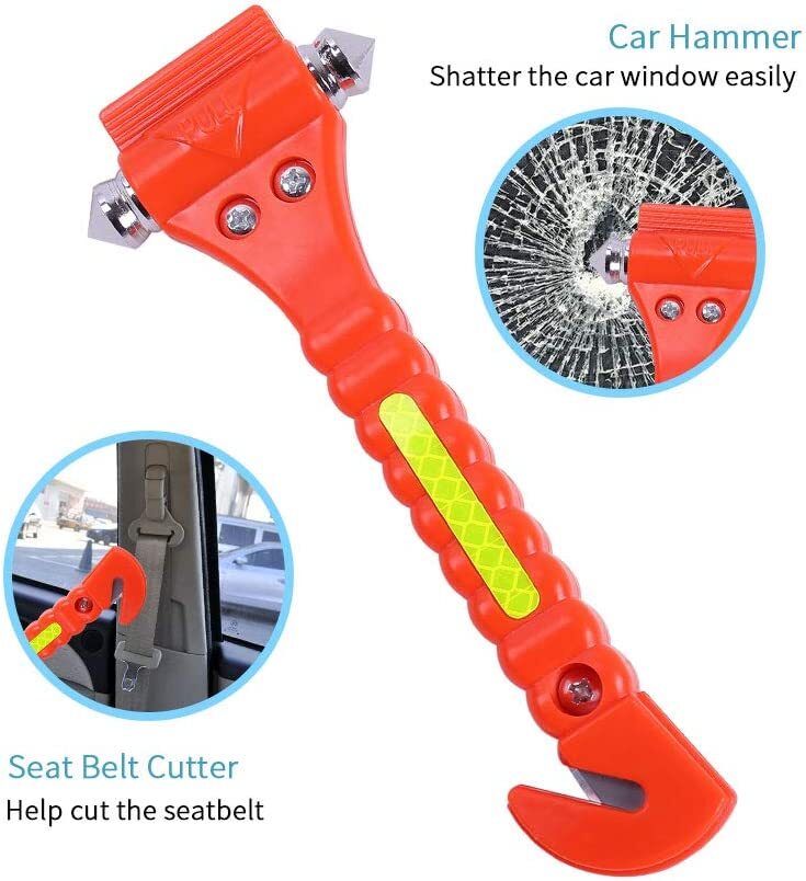 5pcs Car Emergency Escape Hammer | Seat Belt Cutter & Window Glass Breaker Tool