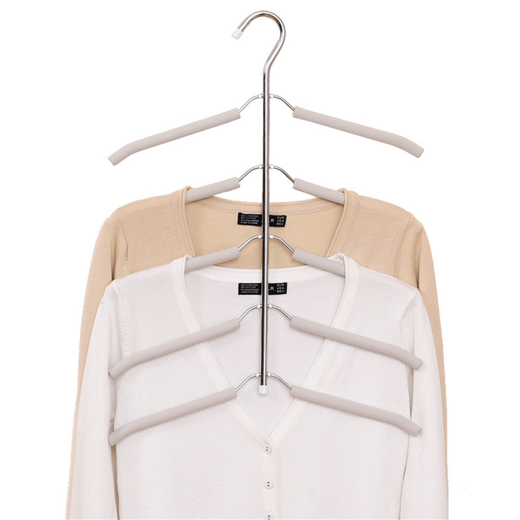 2PCS Multi-Layer Clothes Hanger Rack – Metal Space Saving Closet Organizer