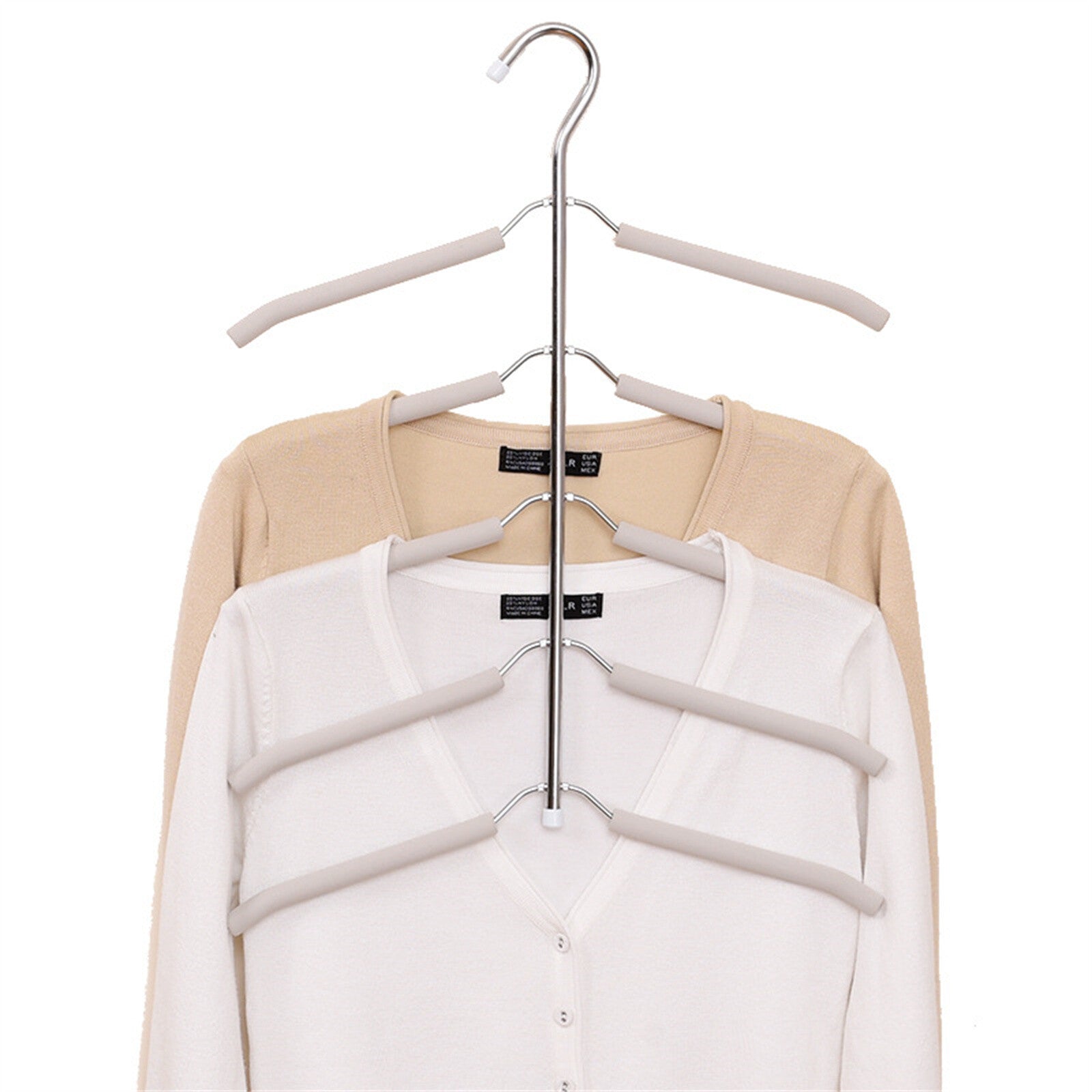 2PCS Multi-Layer Clothes Hanger Rack – Metal Space Saving Closet Organizer