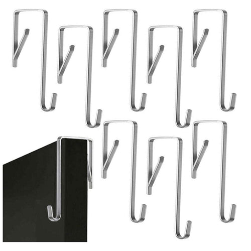10pcs 5mm Stainless Steel Over The Door Hook Adjustable Door Hanger Rack Cloth