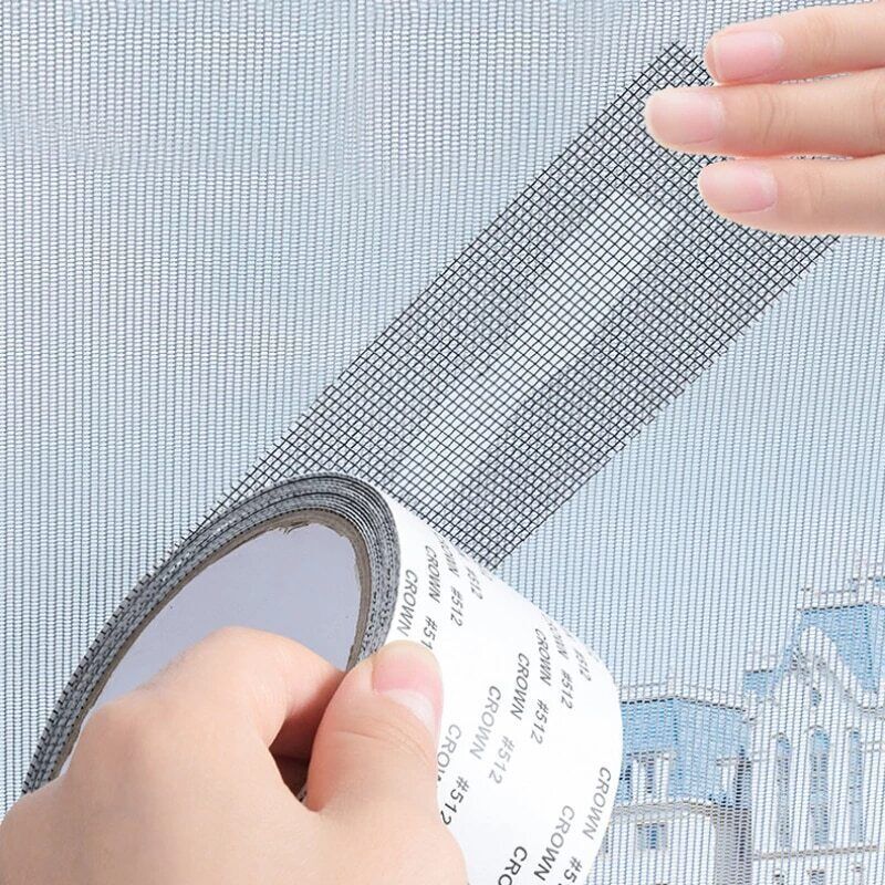 2 Rolls Window Screen Repair Tape Self-Adhesive Fly Screen Patch Door Mesh Fix