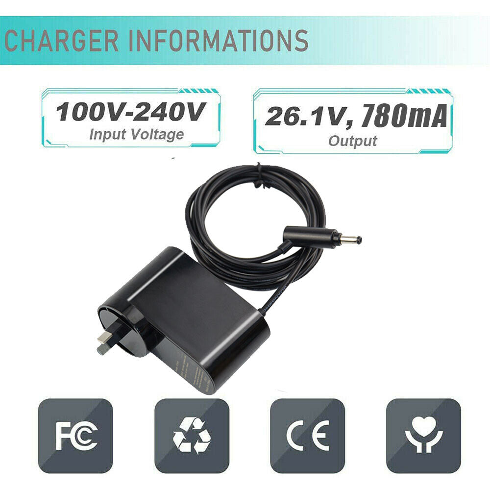 Dyson Vacuum Charger Replacement Adapter – For V6 V7 V8 V10 V11 Cordless Vacuum (AU Plug)
