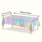 6pcs Holographic Tablecloths | Iridescent Waterproof Party Table Covers