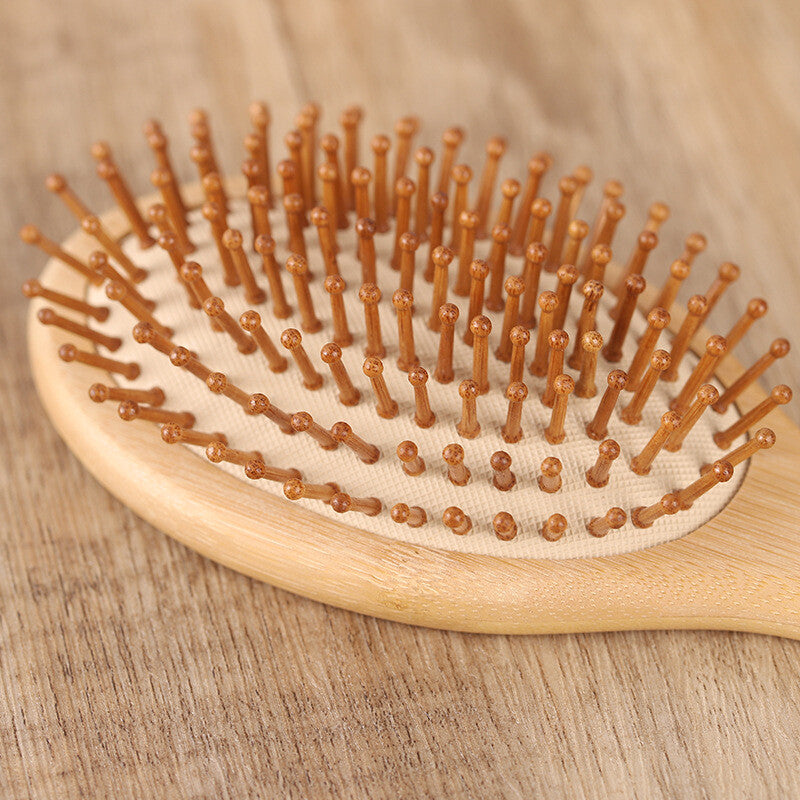 2 Pack Bamboo Hair Brush Air Cushion Comb – Wooden Scalp Massage Detangling Brush for All Hair Types