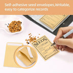 2 Sets Seed Storage Organizer with Kraft Paper Envelopes – Garden Seed Packet Binder and Storage Bags
