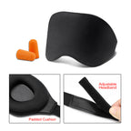 3D Memory Foam Sleep Eye Mask with Earplugs – Soft Travel Sleeping Blindfold