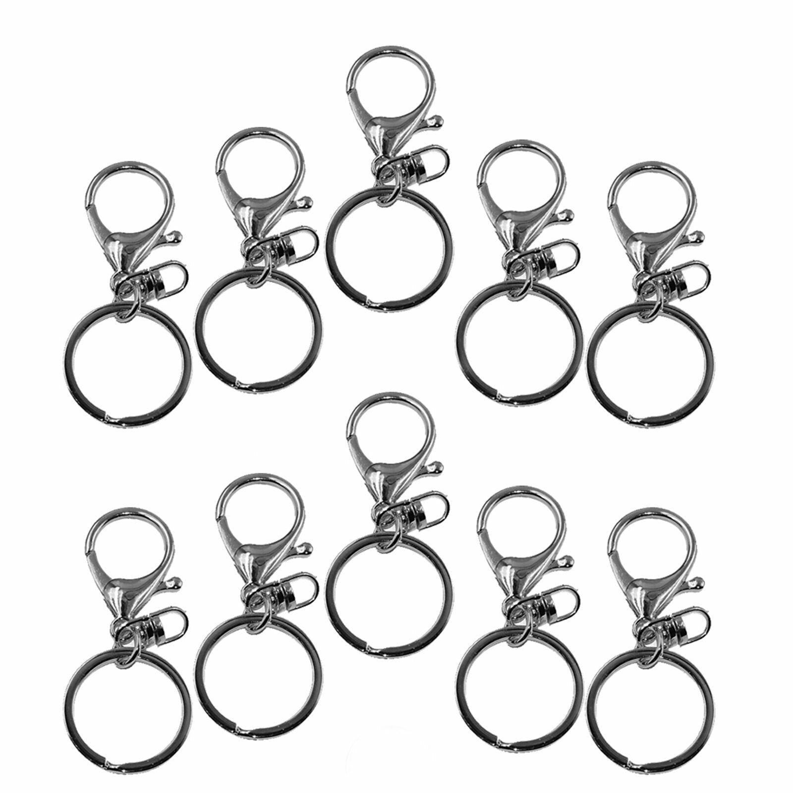40PCS Keychain Lobster Clasps with Split Rings - Swivel Keyring Hooks for Lanyards and DIY Crafts