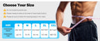 Size chart for the lumbar support belt