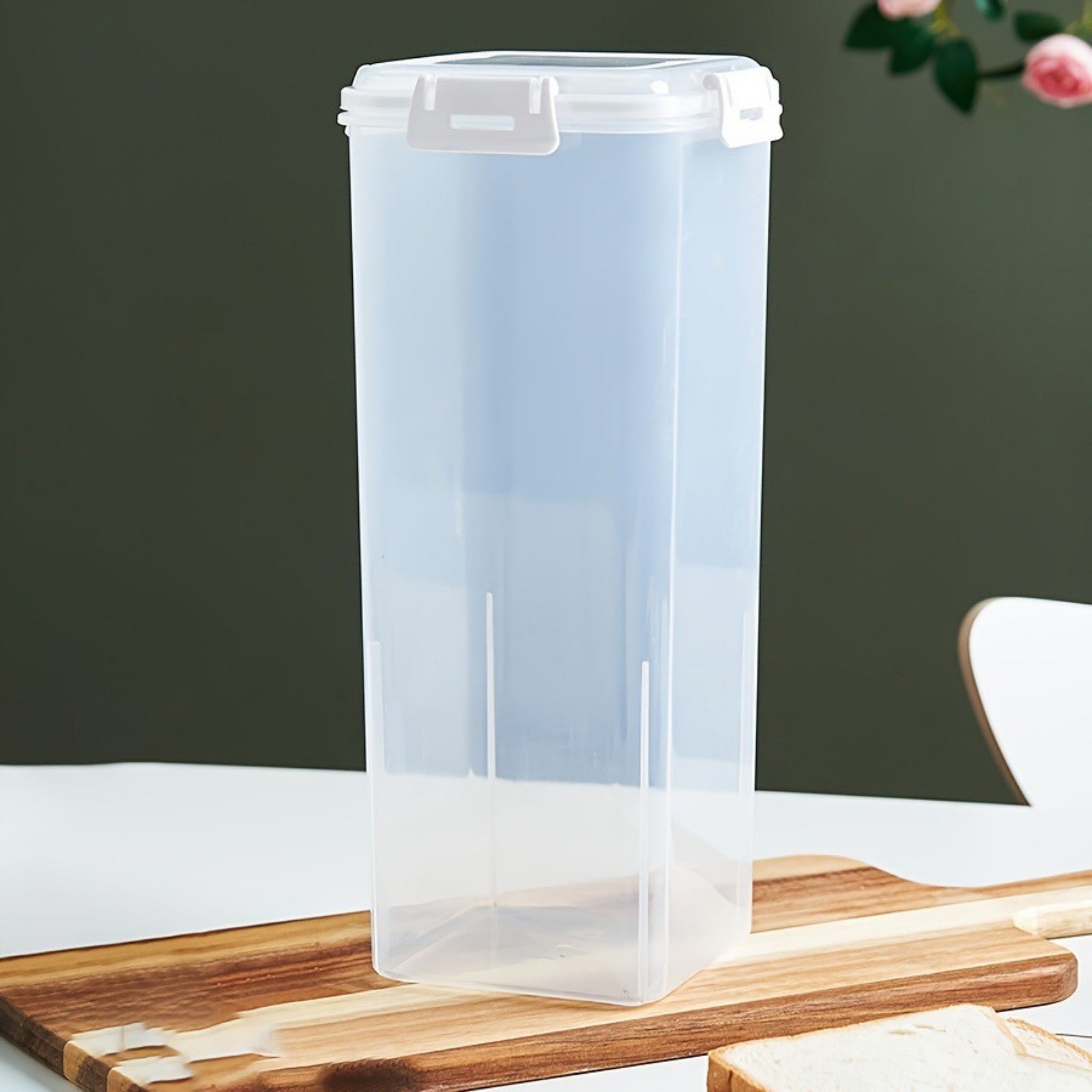 2pcs Bread Storage Container with Lid | Sealed Bread Keeper Box for Loaf, Toast & Noodles