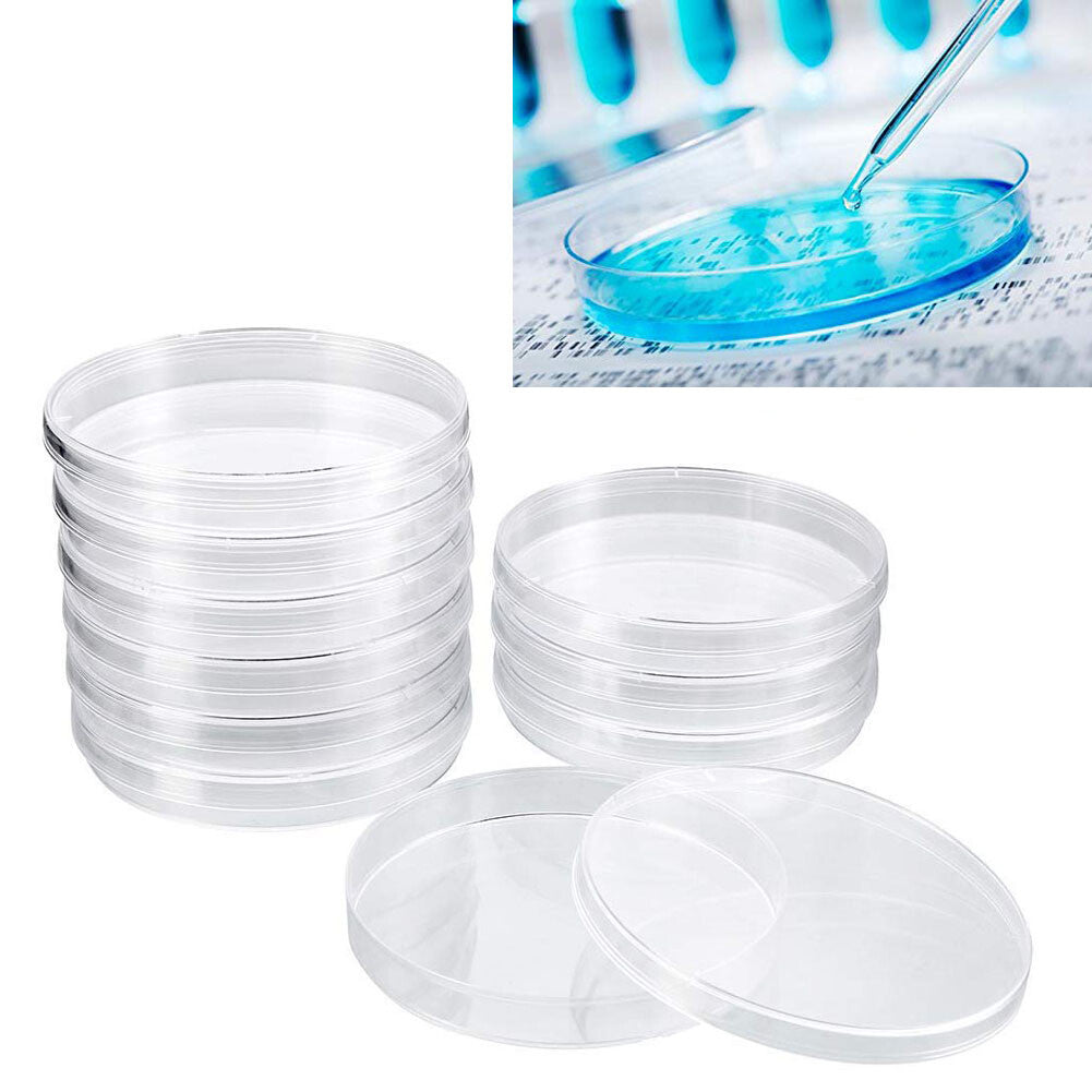 20pcs Plastic Petri Dishes with Lids 90mm x 15mm | Pre-Sterile Lab Culture Plates