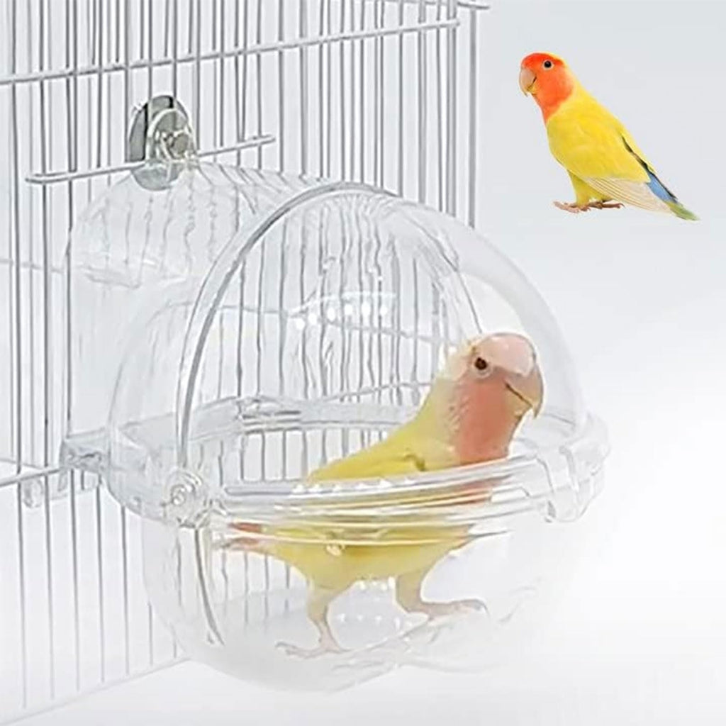 Round Hanging Bird Bath Tub for Cage – Plastic Parrot Bird Bath Bowl for Small Birds