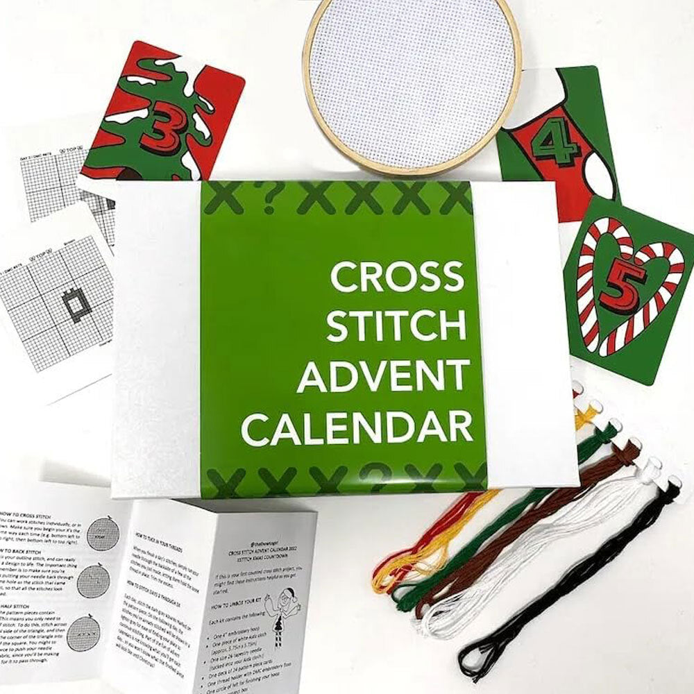 NEW for  - Cross Stitch Advent Calendar, Christmas Embroidery Kit HOD