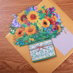 1/2PCS 3D Gift Card Flower Greeting Card Style Birthday Postcard Gift Handmade