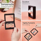 20PCS Square 3D Floating Jewelry Display Frames - Coin Holder Box Cases with Stands