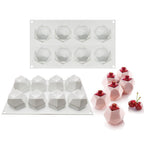 8 Cavity 3D Polygon Silicone Mold | Geometric Candle, Chocolate & Dessert Mould