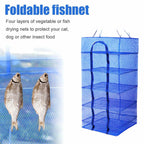 5-Tier Hanging Food Drying Net Rack – Air Dry Mesh Dehydrator for Herbs, Vegetables, Fish and Jerky (50×50×95cm)