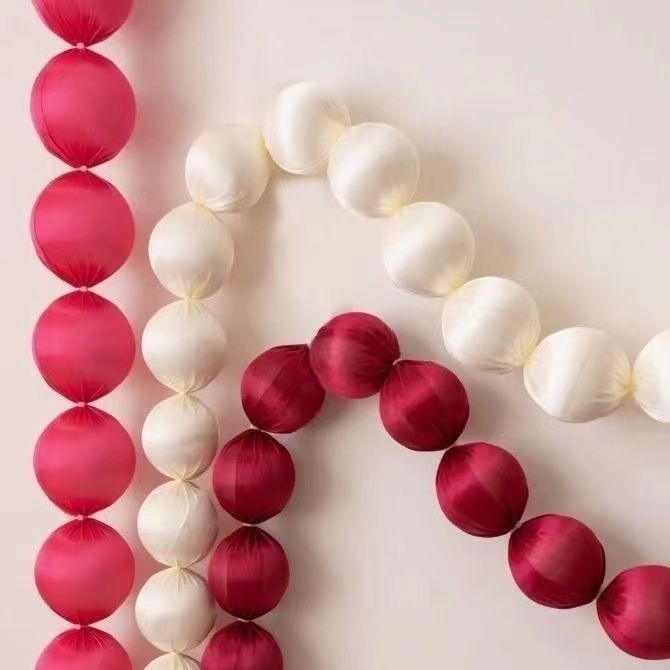Red and white ball garlands