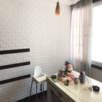 40 Pack 3D Brick Wall Stickers | Self Adhesive Foam Wallpaper Panels Waterproof White Wall Decor