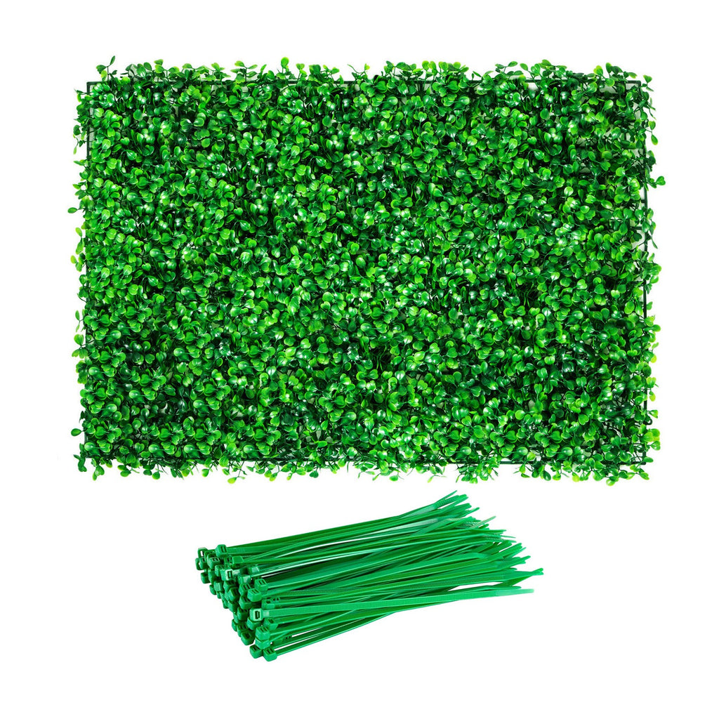 4PCS Artificial Plant Wall Panels 60x40cm - Fake Grass Hedge Vertical Garden Ivy Mat