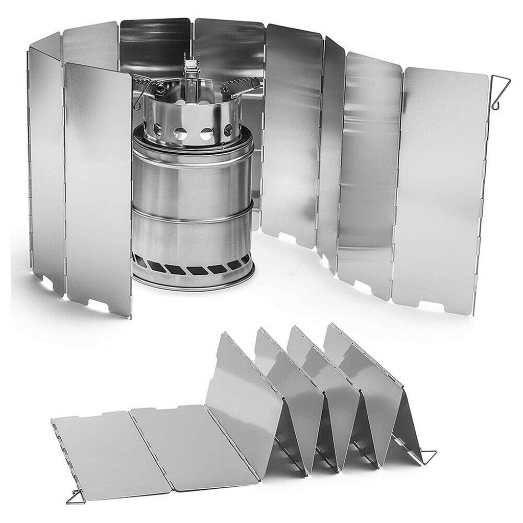 30 Plate Aluminum Alloy Camping Stove Wind Shield | Foldable BBQ Cooker Windscreen
