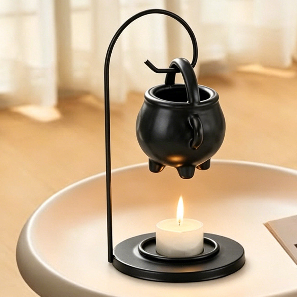 Ceramic Essential Cauldron Oil Burner with Stand Candle Aroma Diffuser Bedroom