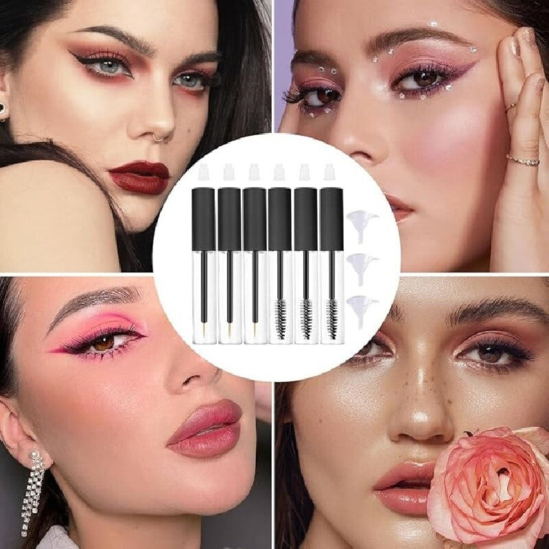 50PCS 10ml Empty Mascara Tube with Brush Wand Eyelash Serum Bottle Refillable