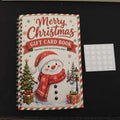 Snowman cover Christmas gift card book, spiral bound, with adhesive dots