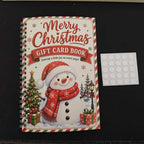 Snowman cover Christmas gift card book, spiral bound, with adhesive dots