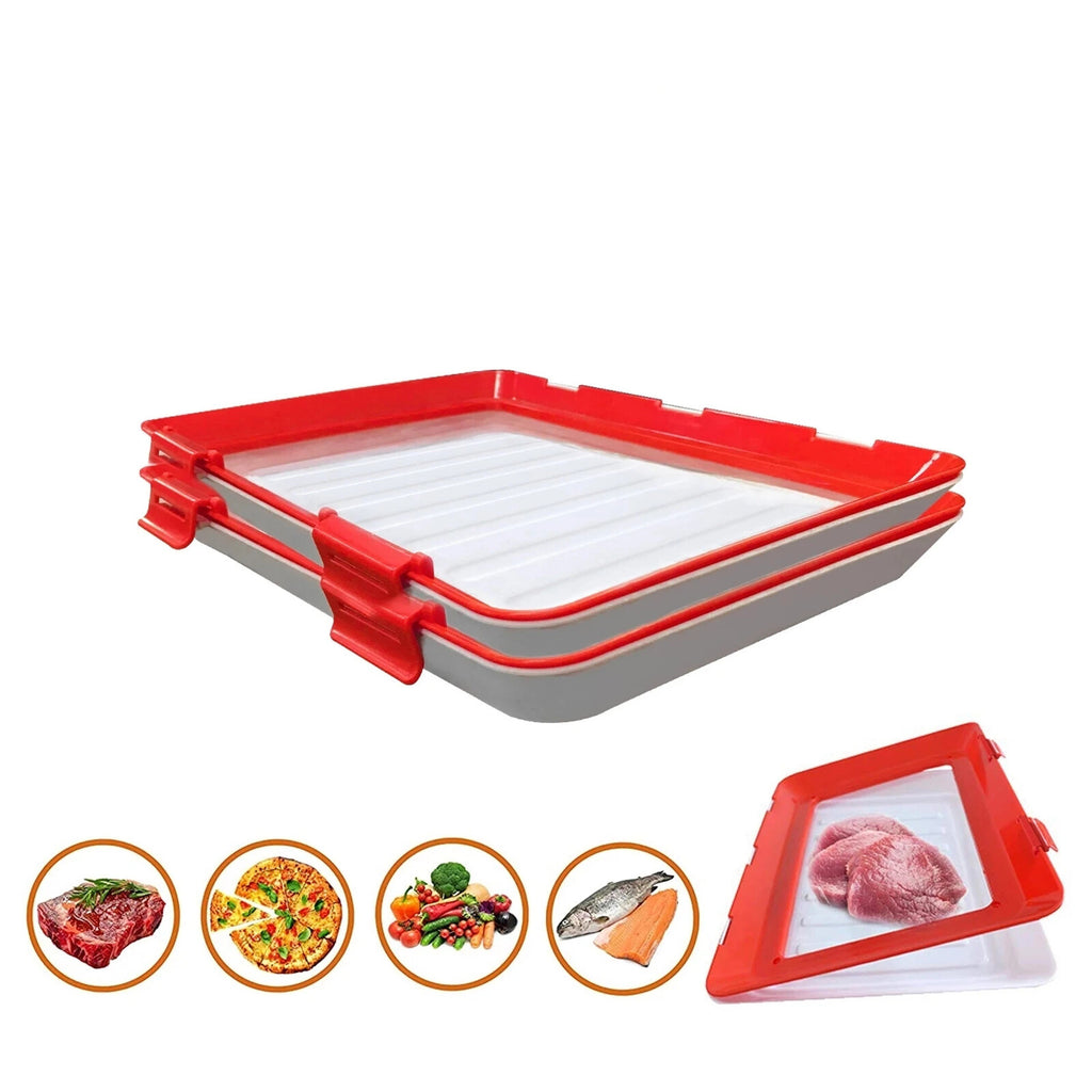 3Pcs Reusable Food Preservation Trays Fresh Food Storage Containers Vegetables