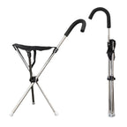 Foldable Walking Cane Chair Adjustable Portable Seat Stool Lightweight Mobility Aid