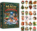 Kids ornament advent calendar 2026 box with 24 mini brick woodland ornaments on a white background