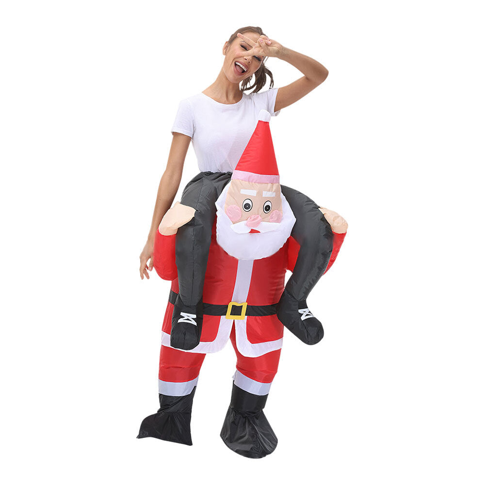 Riding Santa Inflatable Costume Suit Christmas Cosplay Party Decor Adult Kids OD