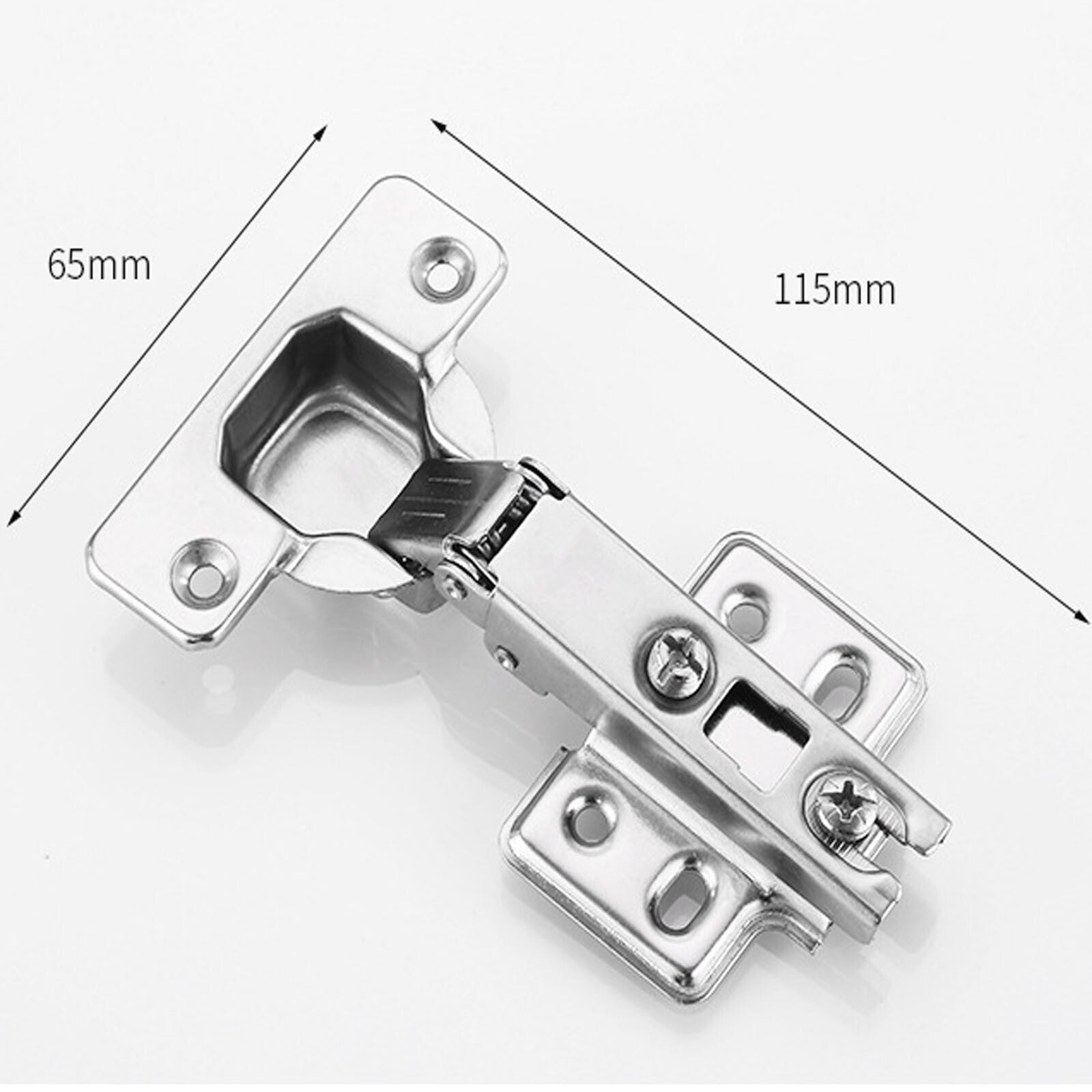 10 Set Kitchen Cabinet Door Hinge Repair Kit with Soft Close Hinges and Fixing Plates