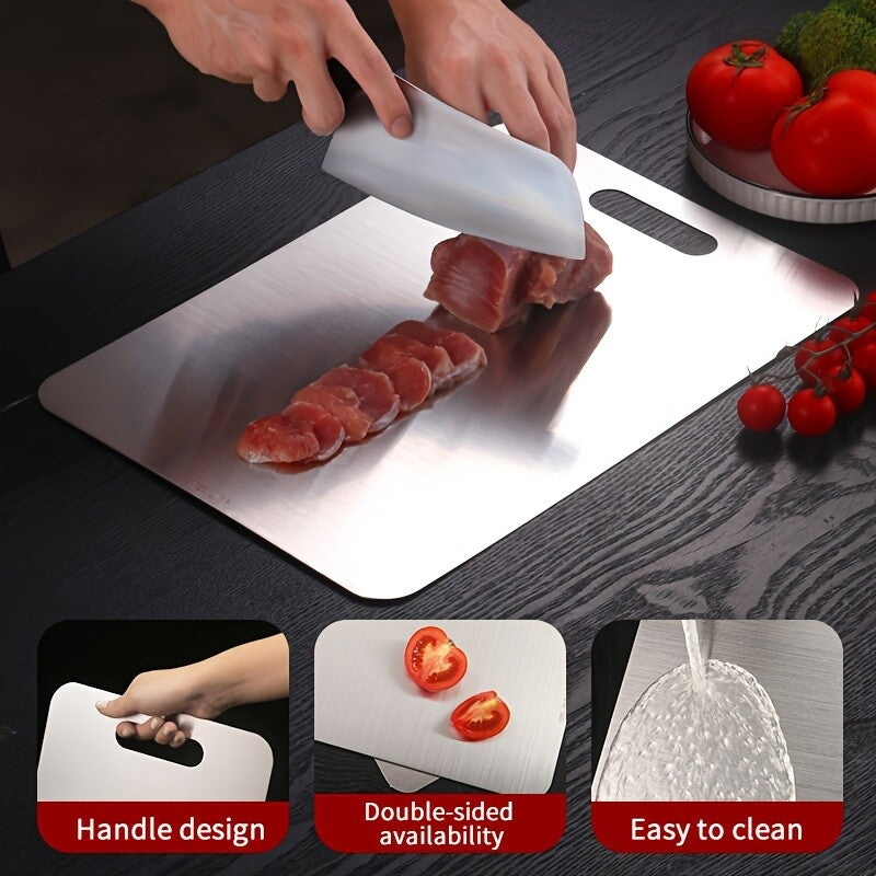 Stainless steel cutting board full product view