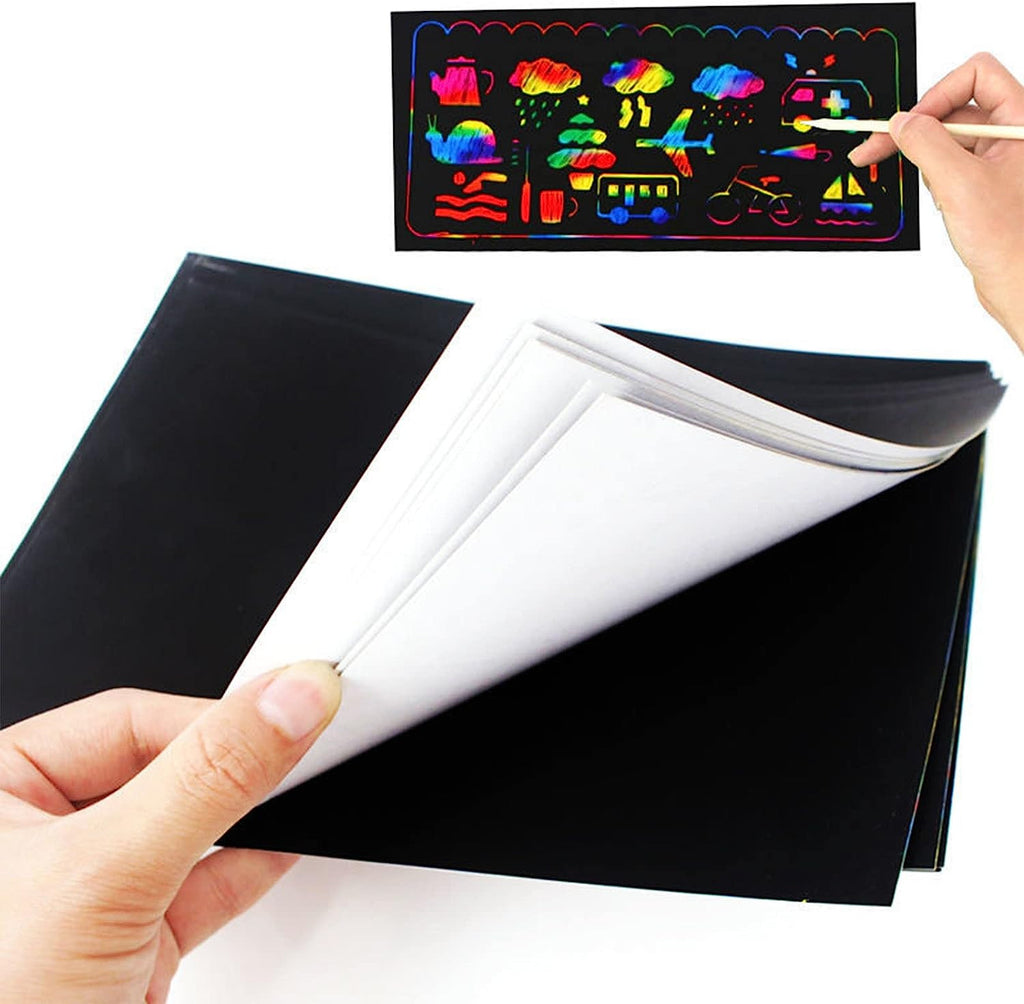 70pcs Rainbow Scratch Paper Art Set | Magic Scratch Drawing Craft Kit for Kids
