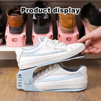 24x Adjustable Plastic Double Layer Shoe Rack Three Gear Shoe Support Space Sav24PCS Adjustable Double Layer Shoe Rack Holders - Space Saving Plastic Shoe Organiserse