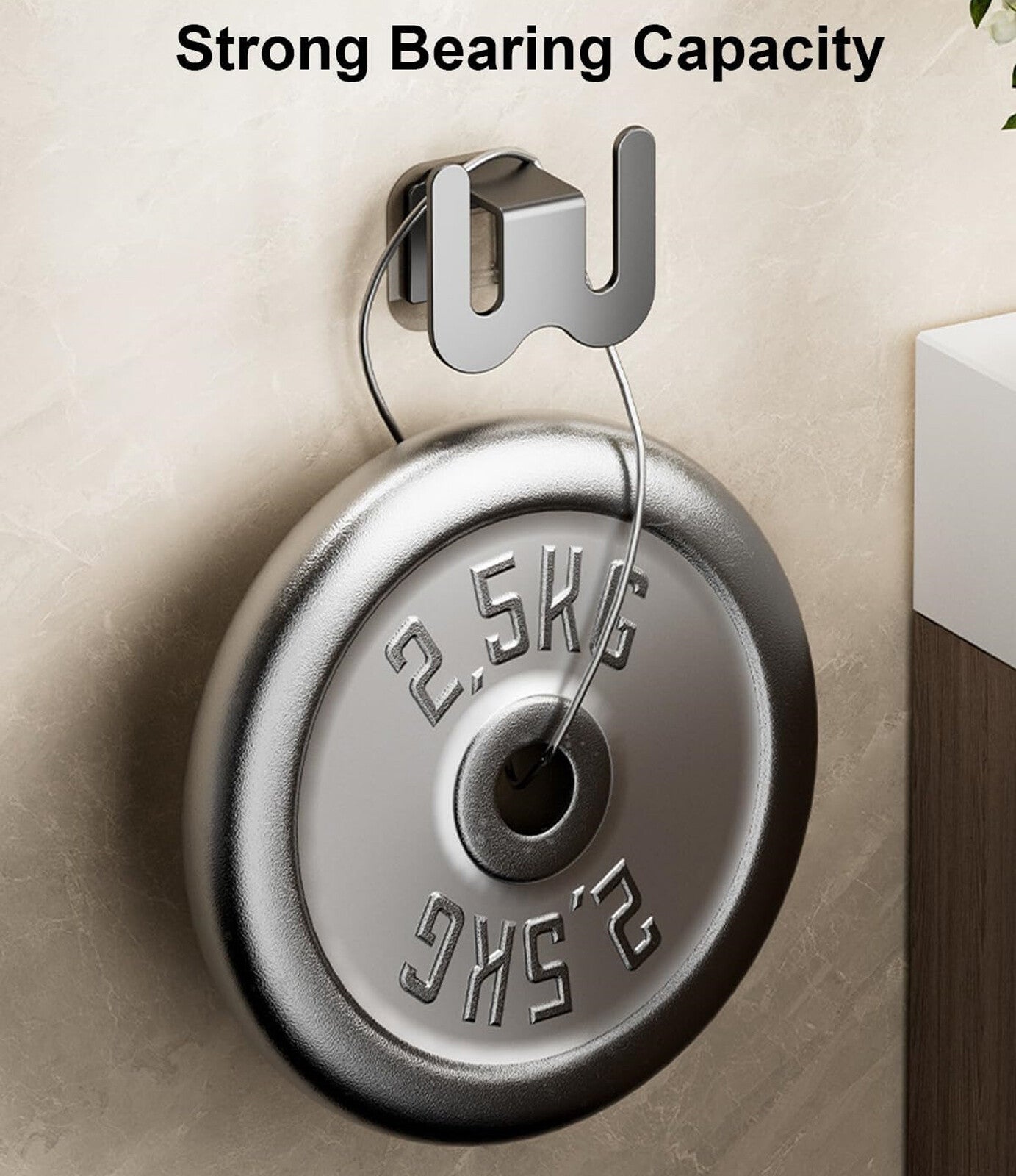 6PCS Wall Mounted Slipper Rack Holder Aluminum Bathroom Shoe Organizer Hooks