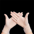 200PCS Clear Vinyl Disposable Gloves Powder Free - Food Safe Medical and Cleaning Gloves Size M