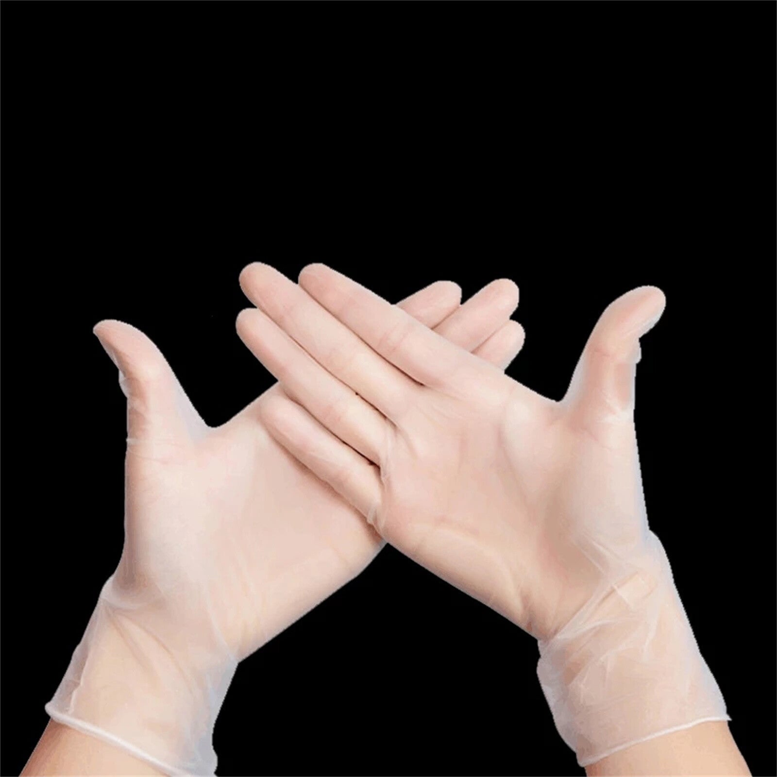 200PCS Clear Vinyl Disposable Gloves Powder Free - Food Safe Medical and Cleaning Gloves Size M