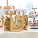 40 Pack Kraft Paper Gift Bags with Handles – Brown, White, Sky Blue and Hot Pink Shopping Carry Bags