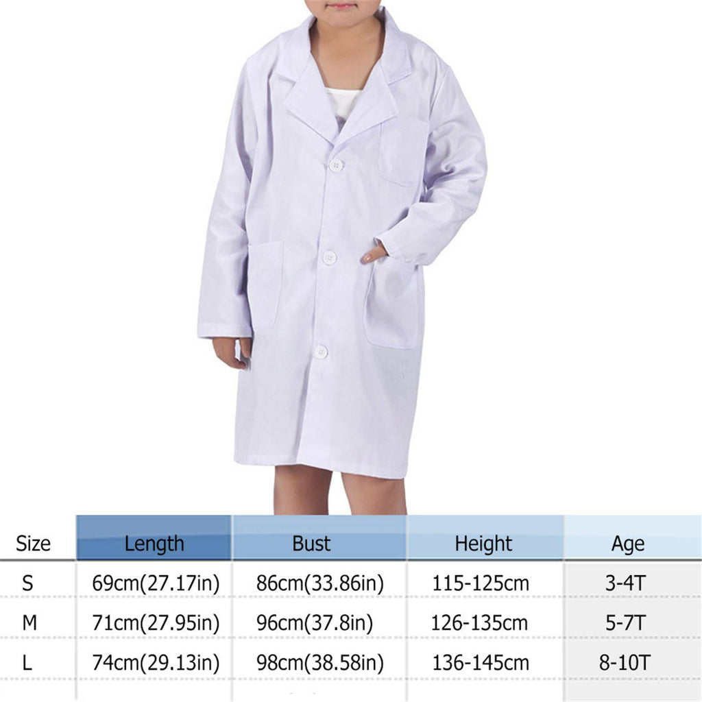 Kids White Lab Coat Doctor Scientist Fancy Dress Costume Boys Girls Book Week