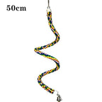 Parrot Rope Perch Bird Toy | Colorful Cotton Climbing Perch for Cage (0.5m–2.0m)