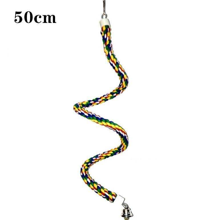 Parrot Rope Perch Bird Toy | Colorful Cotton Climbing Perch for Cage (0.5m–2.0m)