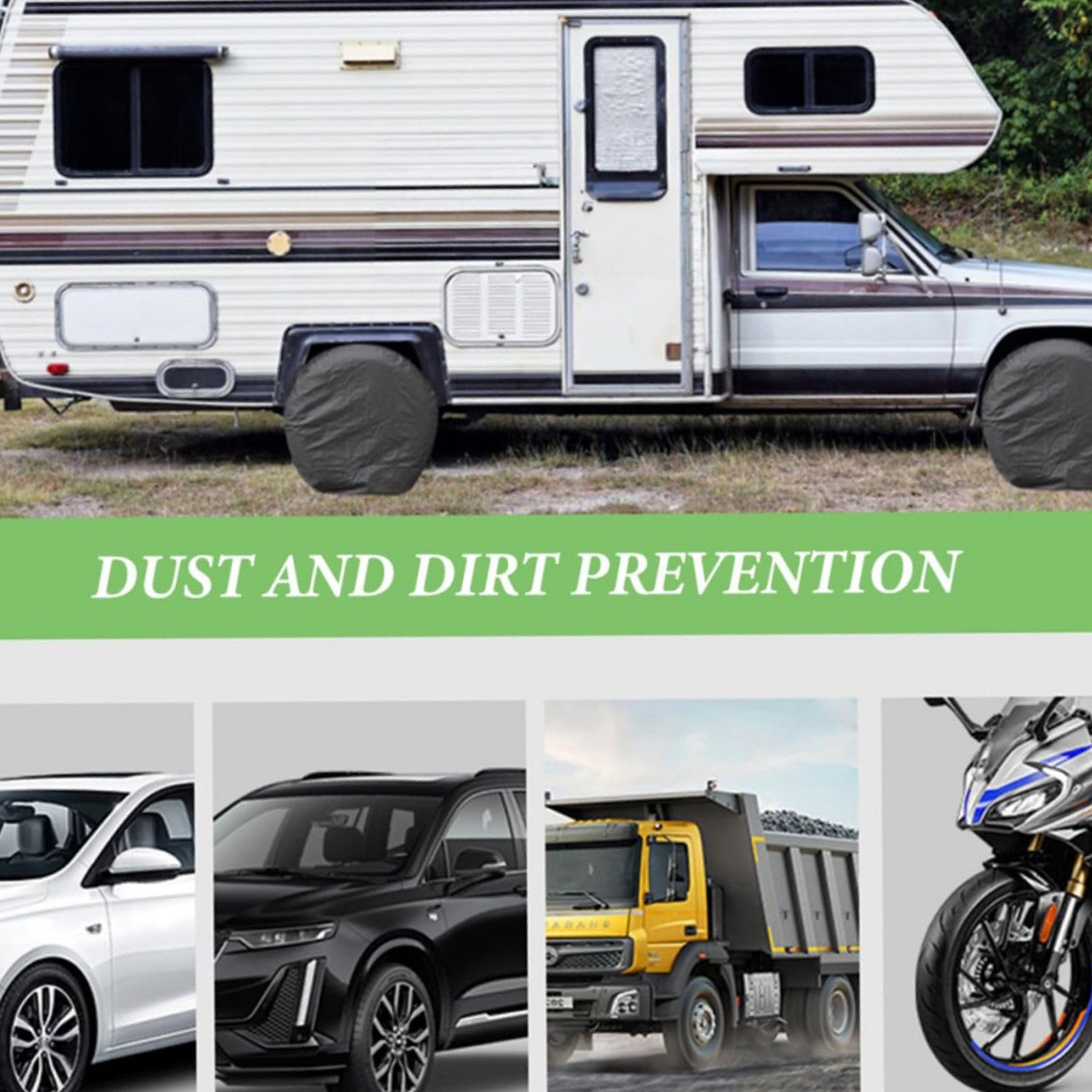4PCS 29-32 Inch Tire Covers - Weatherproof Spare Wheel Covers for Camping Trailers and Trucks