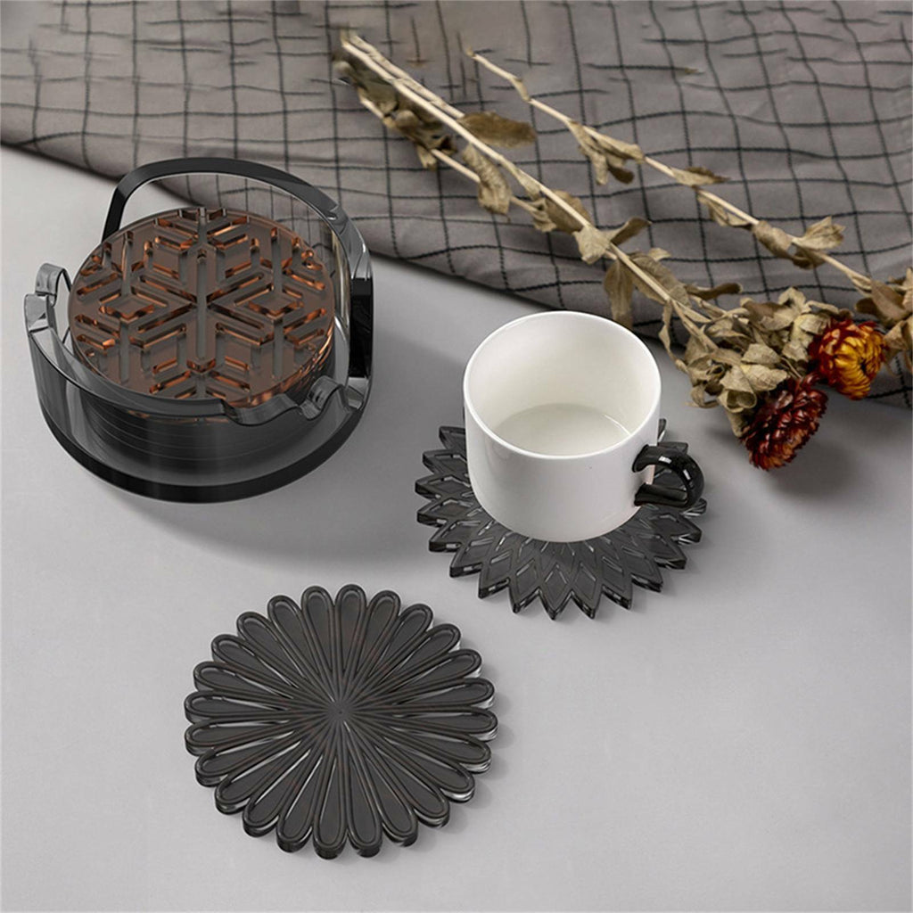 3PCS Flower Silicone Coaster Mold Set - Resin Casting Epoxy Coaster Moulds with Holder