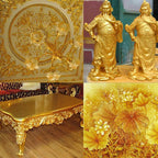 500PCS Imitation Leaf Foil Paper 14x14cm - Rose Gold Silver Gold Gilding Art Craft Sheets