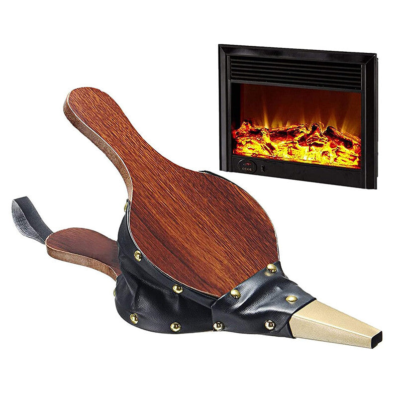 Fireplace Bellows Wooden Air Blower with Cast Nozzle - Hand Bellow Pump Fire Tool in S M L