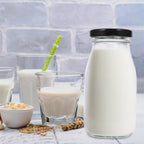 16pcs 300ml Glass Milk Bottles with Screw Lid | Reusable Juice & Beverage Containers